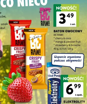 Baton owocowy Be Raw! Crispy Fruit mango & passion fruit promocja w Intermarche