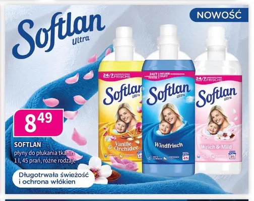 Płyn do płukania tkanin Softlan Ultra Weich & Mild promocja w Drogerie Polskie