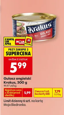 Gulasz angielski 300 g promocja w Biedronka