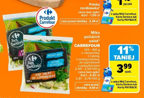 Miks polskich sałat z sałatą lodową Carrefour promocja w Carrefour