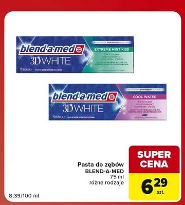 Pasta do zębów Blend-a-med 3D White Extreme Mint Kiss promocja w Carrefour Market