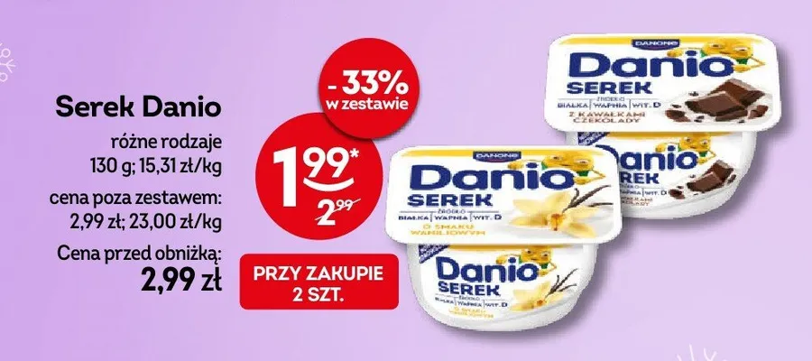 Serek Danio różne rodzaje promocja w Żabka