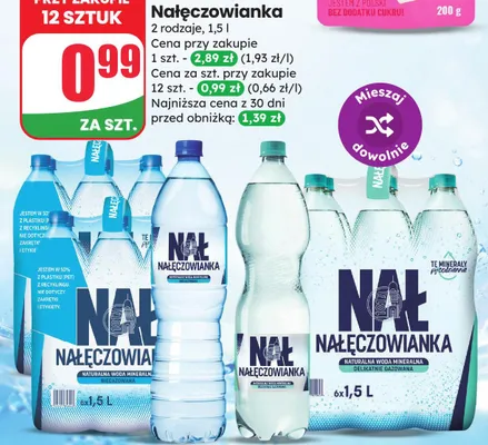 Woda mineralna delikatnie gazowana Nałęczowianka promocja w Dino