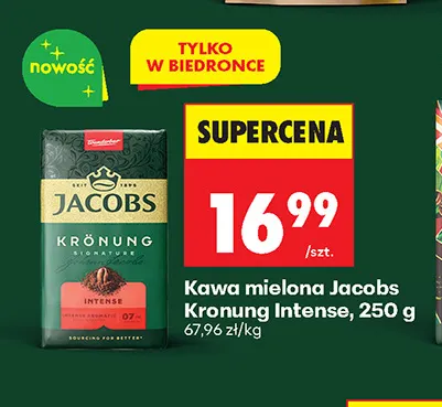 Kawa mielona Jacobs Kronung Intense promocja w Biedronka