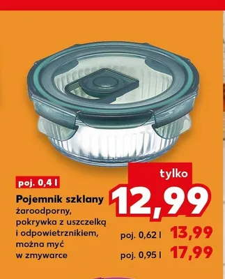 Pojemnik szklany okrągły żaroodporny 0,4 l promocja w Kaufland