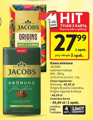 Kawa mielona Jacobs Krönung promocja w Intermarche