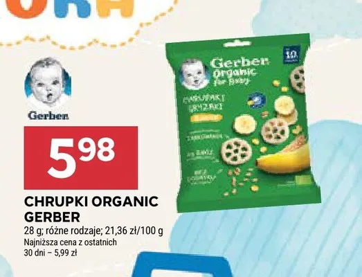 Chrupki Organic Gerber promocja w Stokrotka