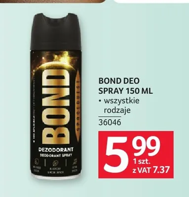 Dezodorant spray Bond promocja w Selgros