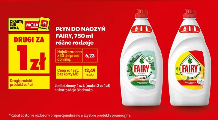 Płyn do naczyń różne rodzaje DRUGI ZA 1 ZŁ promocja w Biedronka