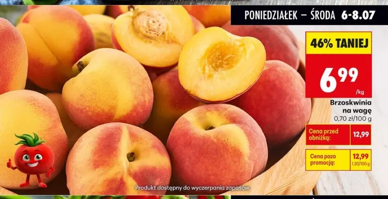 Brzoskwinia promocja w Biedronka