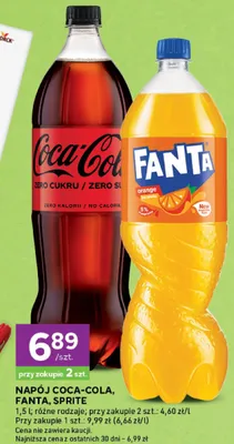 Napój Coca-Cola, Fanta, Sprite różne rodzaje, przy zakupie 2szt promocja w Stokrotka
