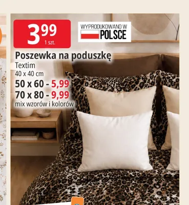 Poszewka na poduszkę Textim 40x40 cm promocja w Leclerc