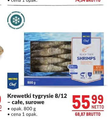Krewetki tygrysie 8/12 całe surowe promocja w Makro