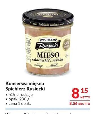 Konserwa mięsna Spichlerz Rusiecki promocja w Makro