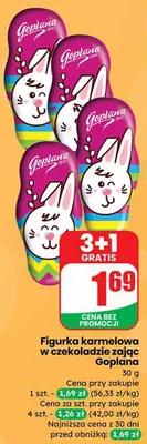 Figurka karmelowa w czekoladzie zajac promocja w Dino