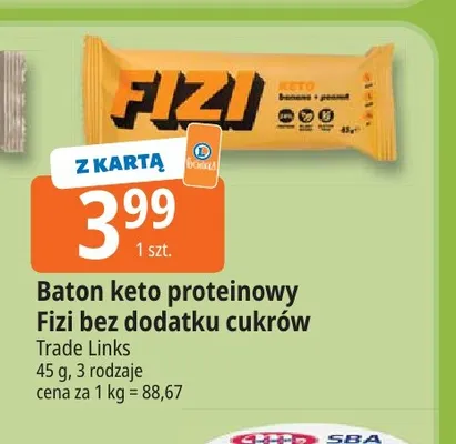 Baton keto proteinowy Fizi bez dodatku cukrów promocja w Leclerc