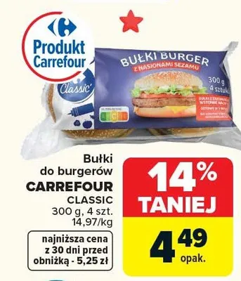 Bułki do burgera Carrefour Classic promocja w Carrefour
