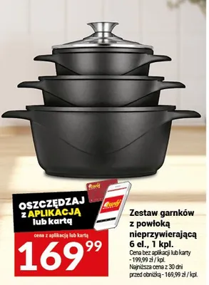 Zestaw garnków z pokrywką nieprzywierającą 3 szt., 1 kpl. promocja w Twój Market