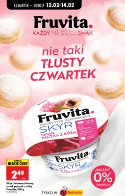 Jogurt typu islandzkiego Skyr o smaku pączka z różą promocja w Biedronka