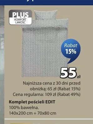 Komplet pościeli Edit 140x200 cm promocja w Jysk