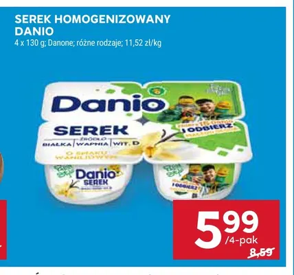 Serek homogenizowany Danio 4-pak promocja w Stokrotka