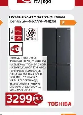 Chłodziarko-zamrażarka Multidoor Toshiba GR-RF677WI-PMJ(06) promocja w kakto.pl