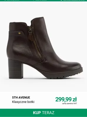 Klasyczne botki 5th Avenue promocja w Deichmann