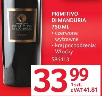 Wino Primitivo di Manduria 750 ml promocja w Selgros
