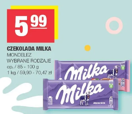 Czekolada mleczna Milka promocja w SPAR