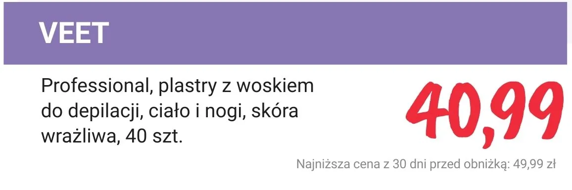 Plastry z woskiem do depilacji Professional, ciało i nogi, skóra wrażliwa promocja w Rossmann