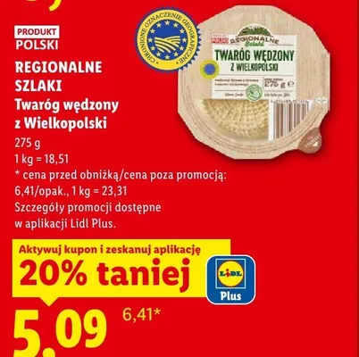 Twaróg wędzony z Wielkopolski promocja w Lidl