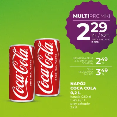 Napój gazowany Coca-Cola Original Taste promocja w Duży Ben