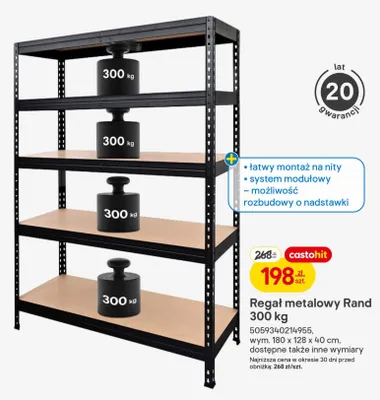 Regał metalowy Rand 300 kg promocja w Castorama