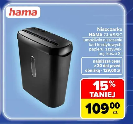 Niszczarka Hama Classic promocja w Carrefour