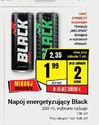 Napój energetyzujący Black Classic promocja w Premium Nasz Sklep