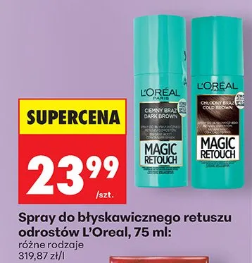 Spray do błyskawicznego retuszu odrostów Magic Retouch różne rodzaje L'Oreal promocja w Biedronka
