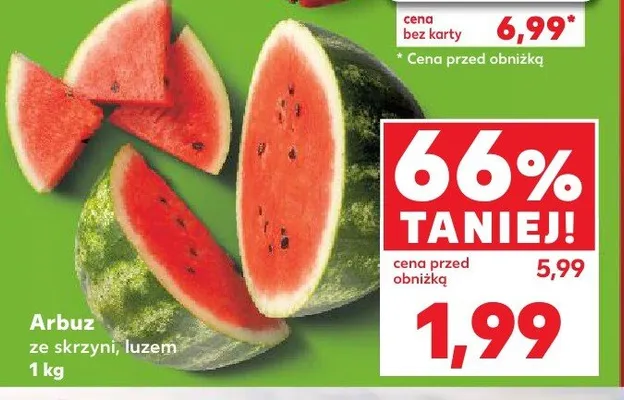 Arbuz ze skrzyni luzem promocja w Kaufland