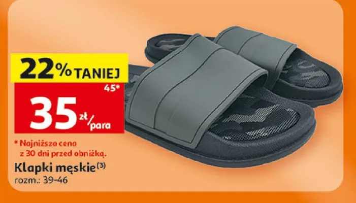 Klapki męskie Inextenso promocja w Auchan