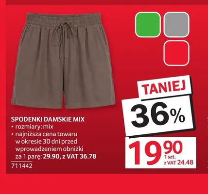 Spodenki damskie promocja w Selgros