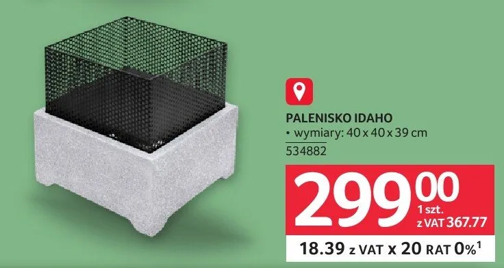 Palenisko Idaho 40x40x39cm 534882 promocja w Selgros