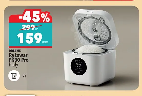 Ryżowar Dreame FK30 Pro biały promocja w Biedronka