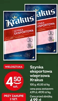 Szynka eksportowa wieprzowa Krakus promocja w Żabka