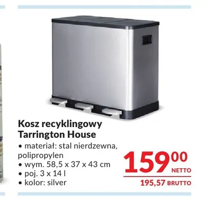 Kosz recyklingowy Tarrington House 3x14 l promocja w Makro