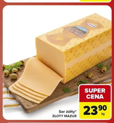 Ser żółty Złoty Mazur Mlekpol promocja w Carrefour Market