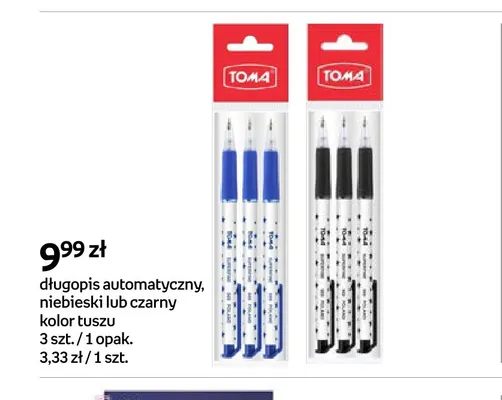 Długopis automatyczny czarny Toma 3-pak promocja w Empik