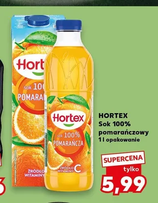 Sok 100% pomarańczowy Hortex promocja w Kaufland