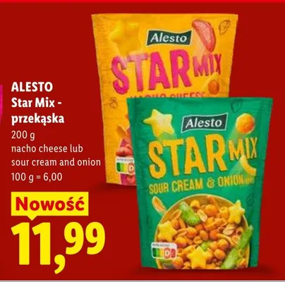 Star Mix przekąska sour cream and onion Alesto promocja w Lidl