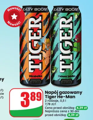 Napój gazowany Tiger He-Man Zielone jabłko promocja w Dino
