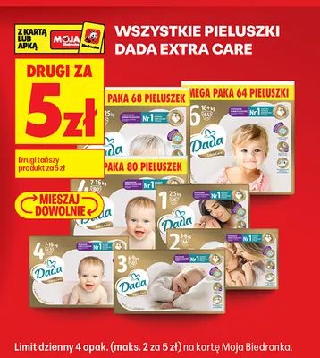 Pieluszki Dada Extra Care promocja w Biedronka
