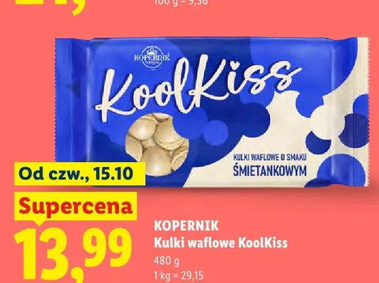 Kulki waflowe KoolKiss o smaku śmietankowym Kopernik promocja w Lidl